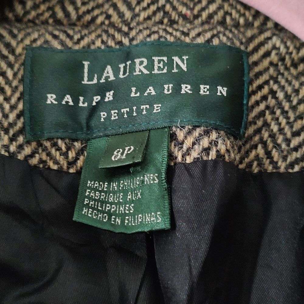 Lauren Ralph Lauren Houndstooth wool tweed blazer jacket Sz 8P - Picture 5 of 7